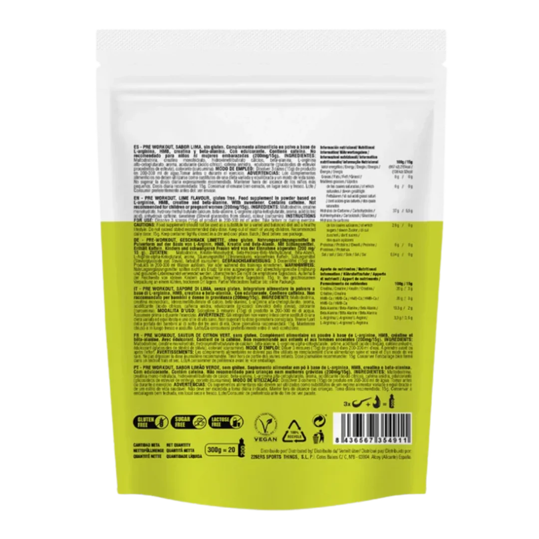 226ERS - Pre Workout Energy Drink Pouch  - Lime (300g) - Image 2