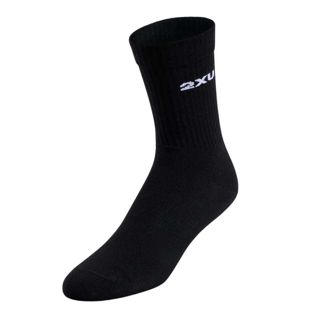 2XU - Cotton Crew Socks 3 Pack - Black/White - Image 3