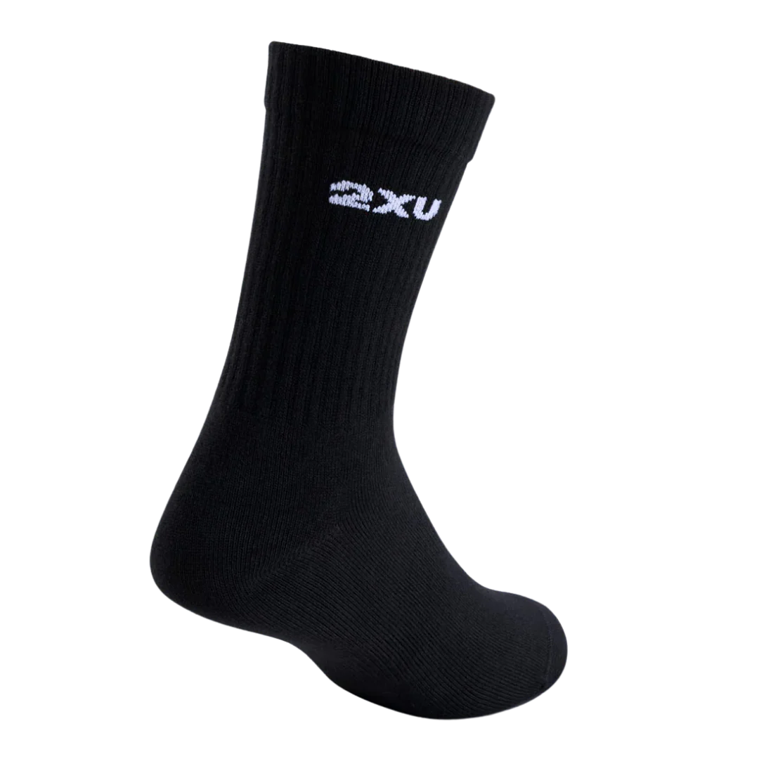 2XU - Cotton Crew Socks 3 Pack - Black/White - Image 4