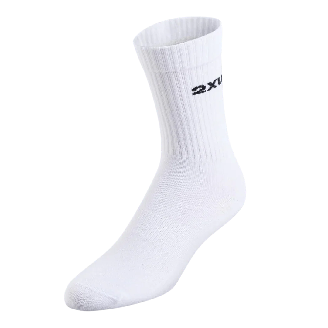 2XU - Cotton Crew Socks 3 Pack - White/Black - Image 3