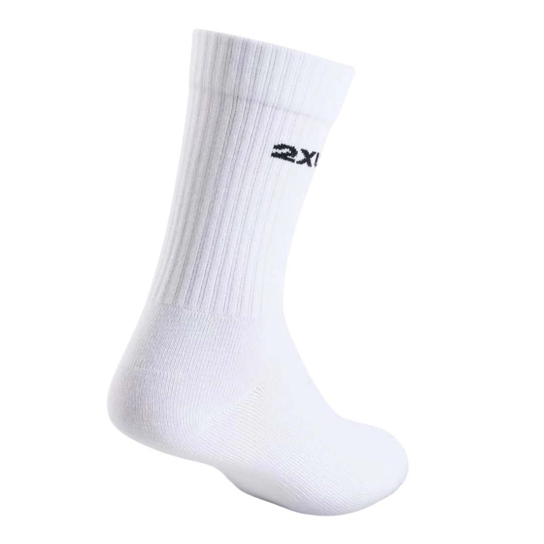 2XU - Cotton Crew Socks 3 Pack - White/Black - Image 4