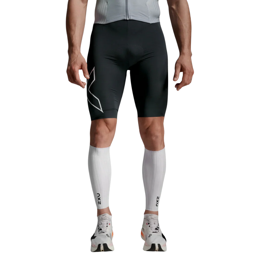 2XU - Light Speed Aero Calf Guards - White/Black - Image 2