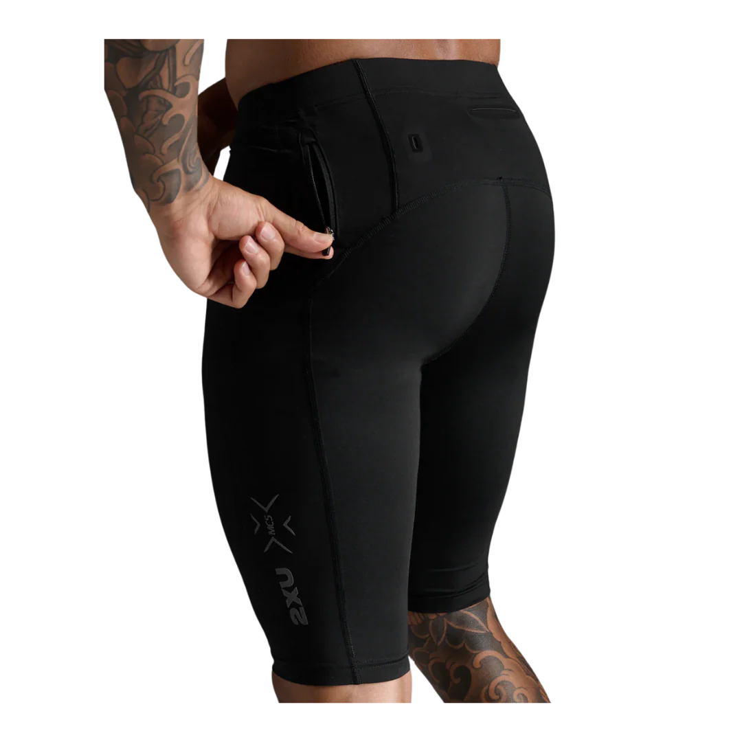 2XU - Men's Light Speed Compression Shorts - Black/Black - Image 3