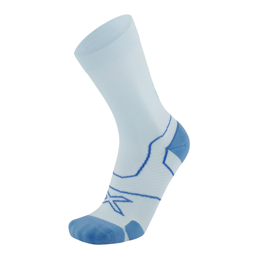 2XU - Vectr Cushion Crew Socks - Moonstone/Silverlake Blue