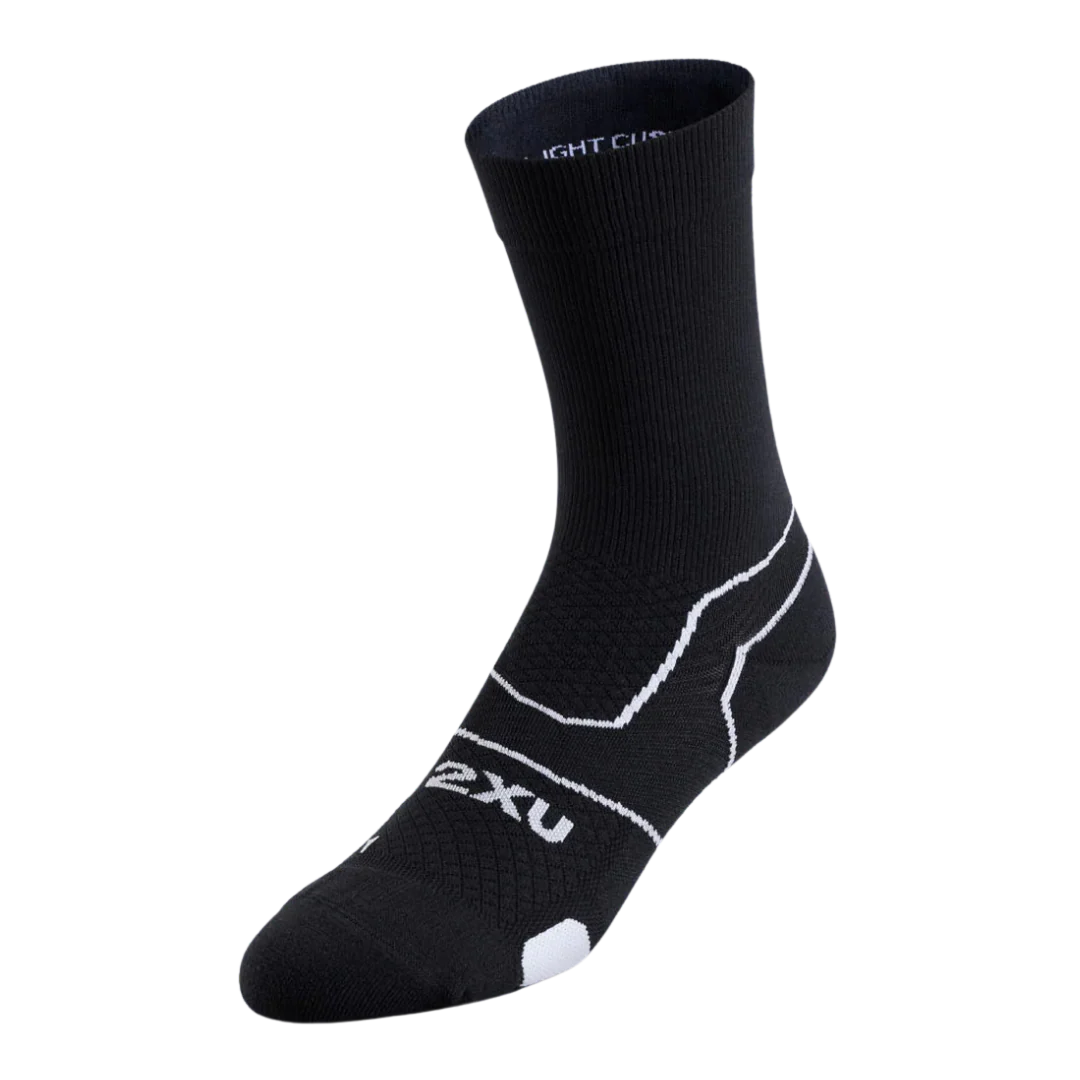 2XU - Vectr Light Cushion Crew Socks - Black/White