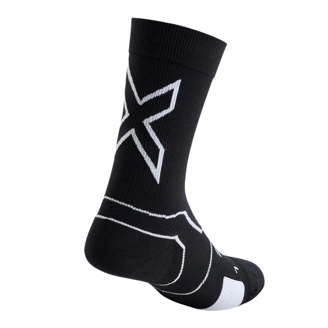 2XU - Vectr Light Cushion Crew Socks - Black/White - Image 2