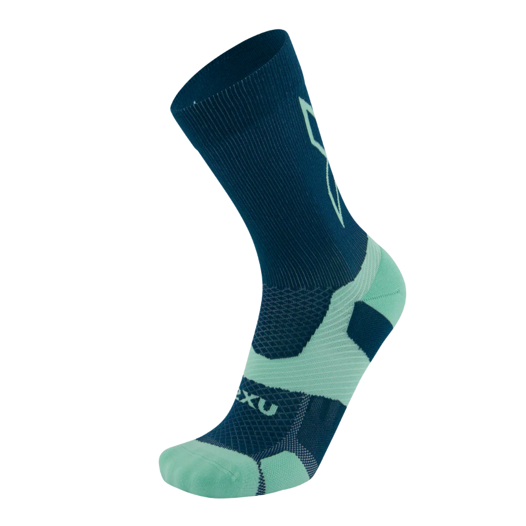2XU - Vectr Light Cushion Crew Socks - Majol/Jelly Mint