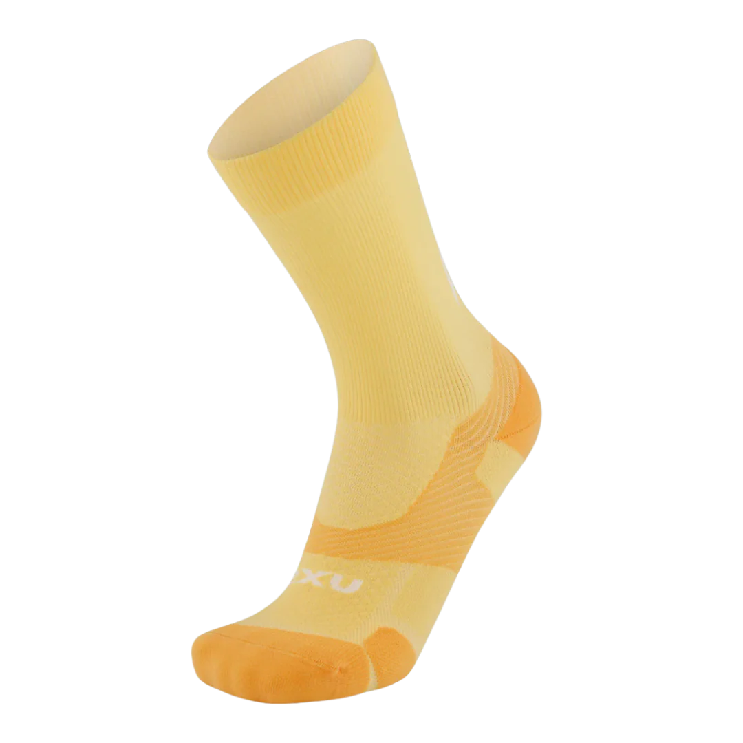 2XU - Vectr Light Cushion Crew Socks - Pixel Lemon/White