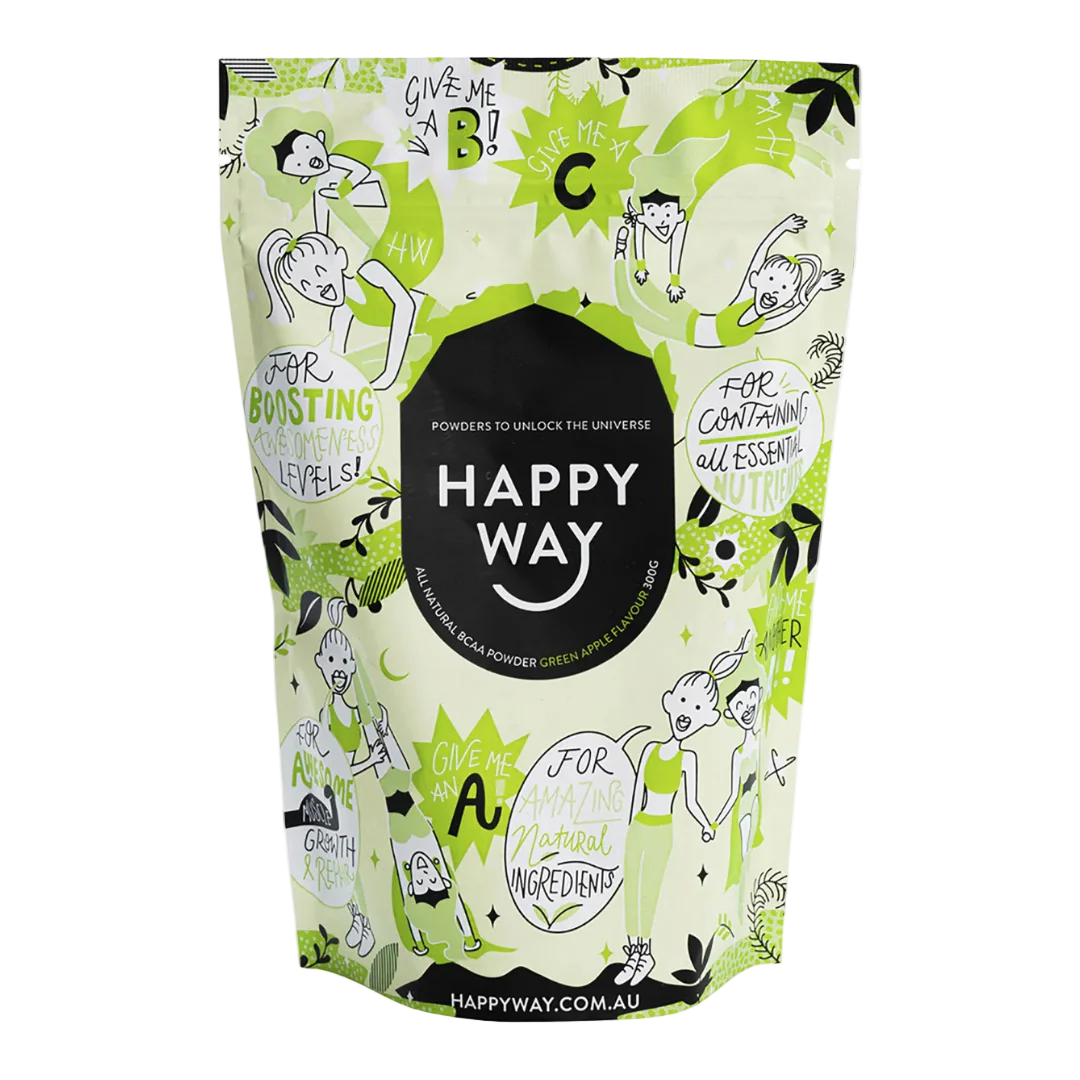 Happy Way - BCAA Powder 300g - Green Apple