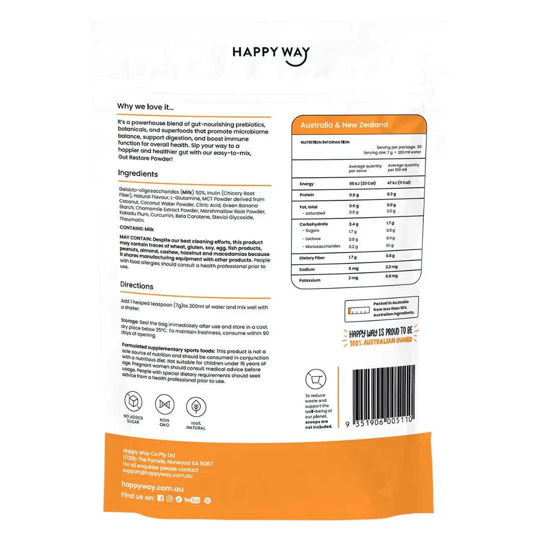 Happy Way - Gut Restore Powder 210g - Tropical - Image 2
