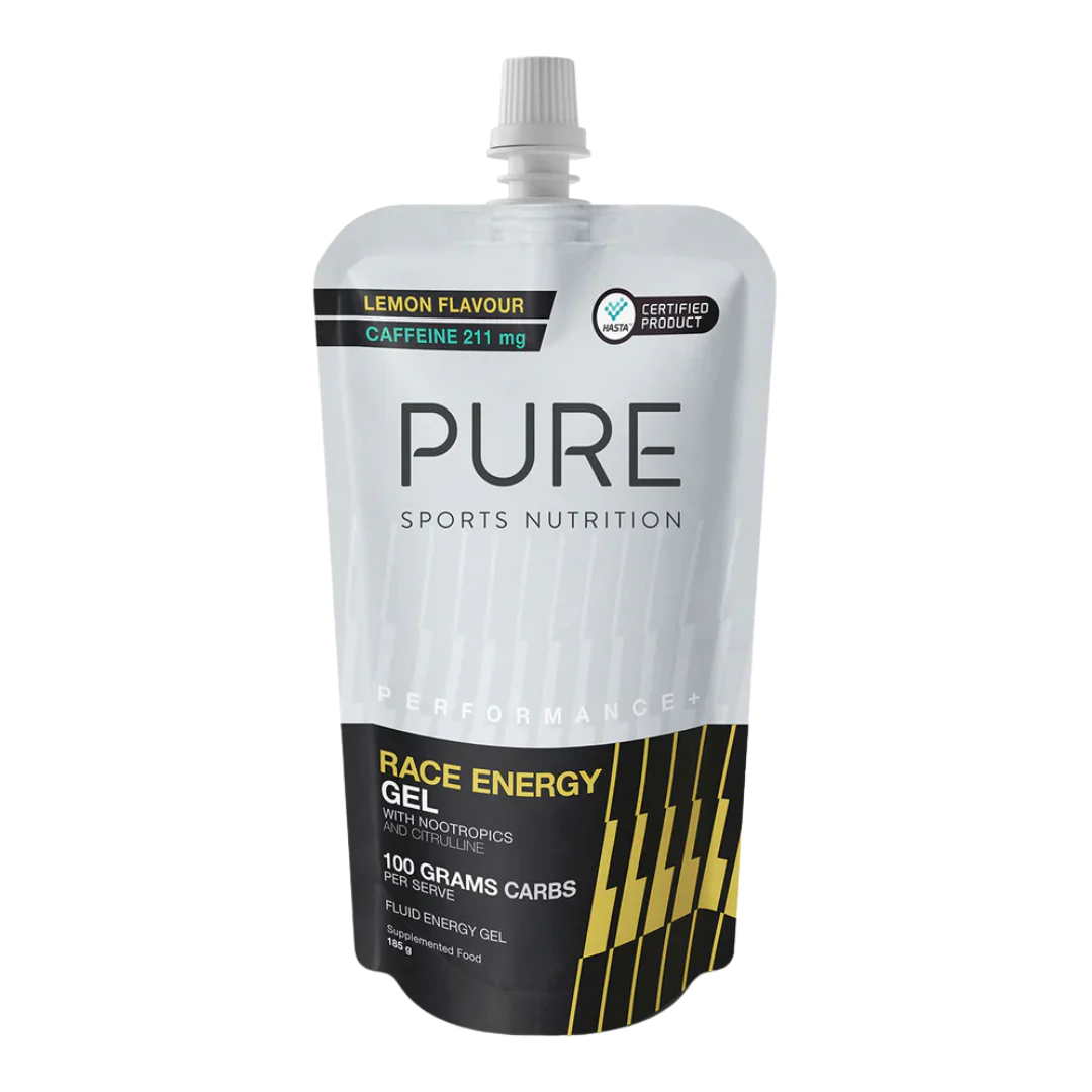 PURE Sports Nutrition - Race Energy Gel Pouch - Lemon (with caffeine)