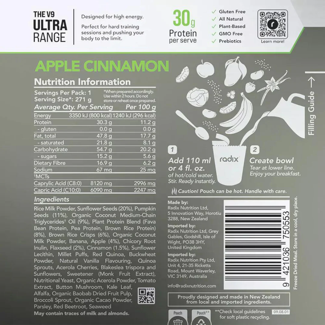 Radix Nutrition - Ultra Breakfast - Apple Cinnamon (800Kcal) - Image 2