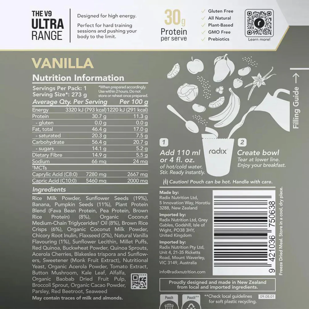 Radix Nutrition - Ultra Breakfast - Vanilla (800Kcal) - Image 3