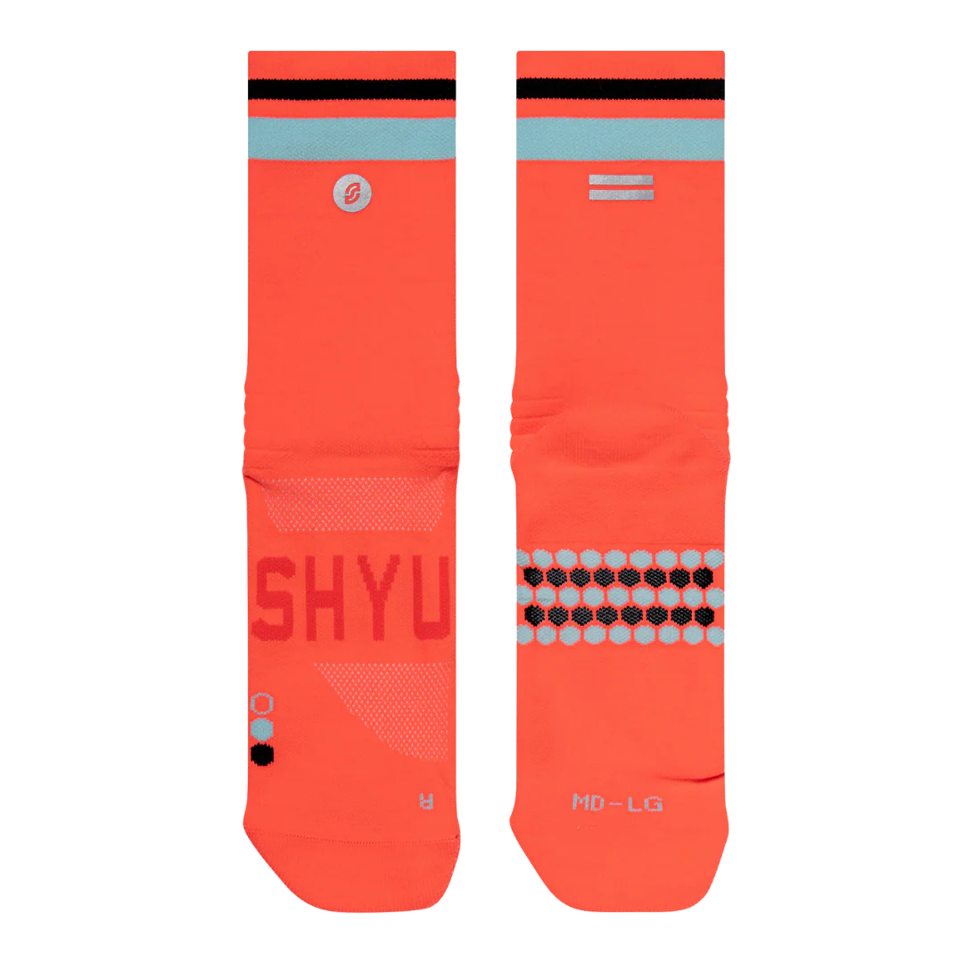 SHYU - Racing Socks - Coral/Sky/Black - Image 2