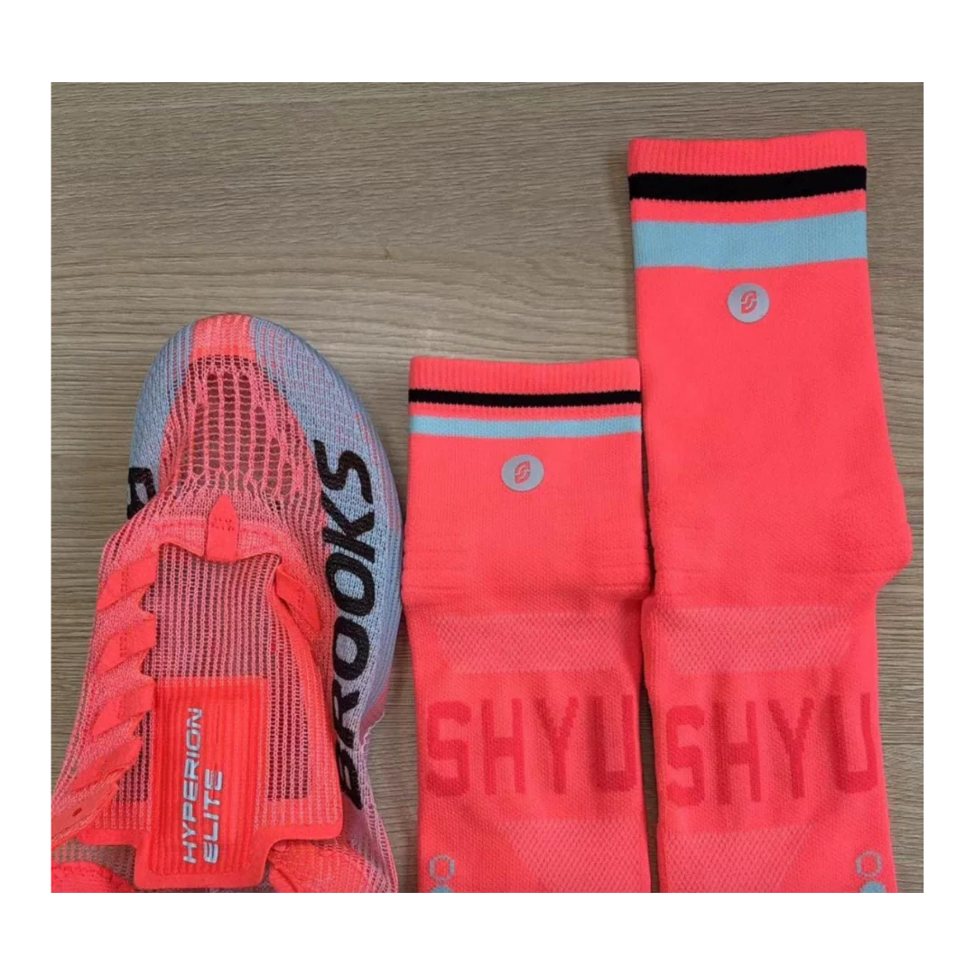 SHYU - Racing Socks - Coral/Sky/Black - Image 3