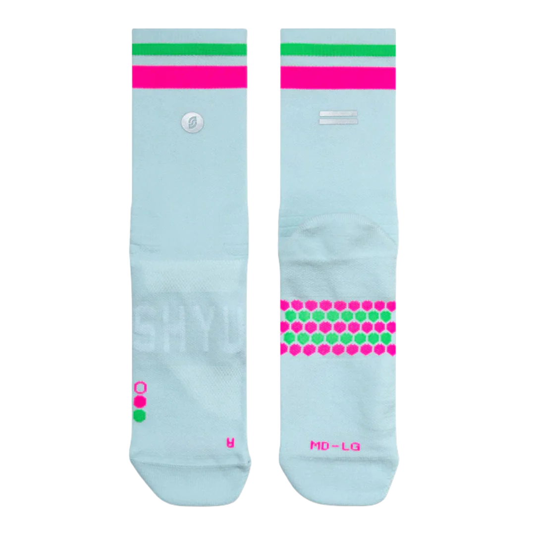 SHYU - Racing Socks - Foam/Pink/Green - Image 2