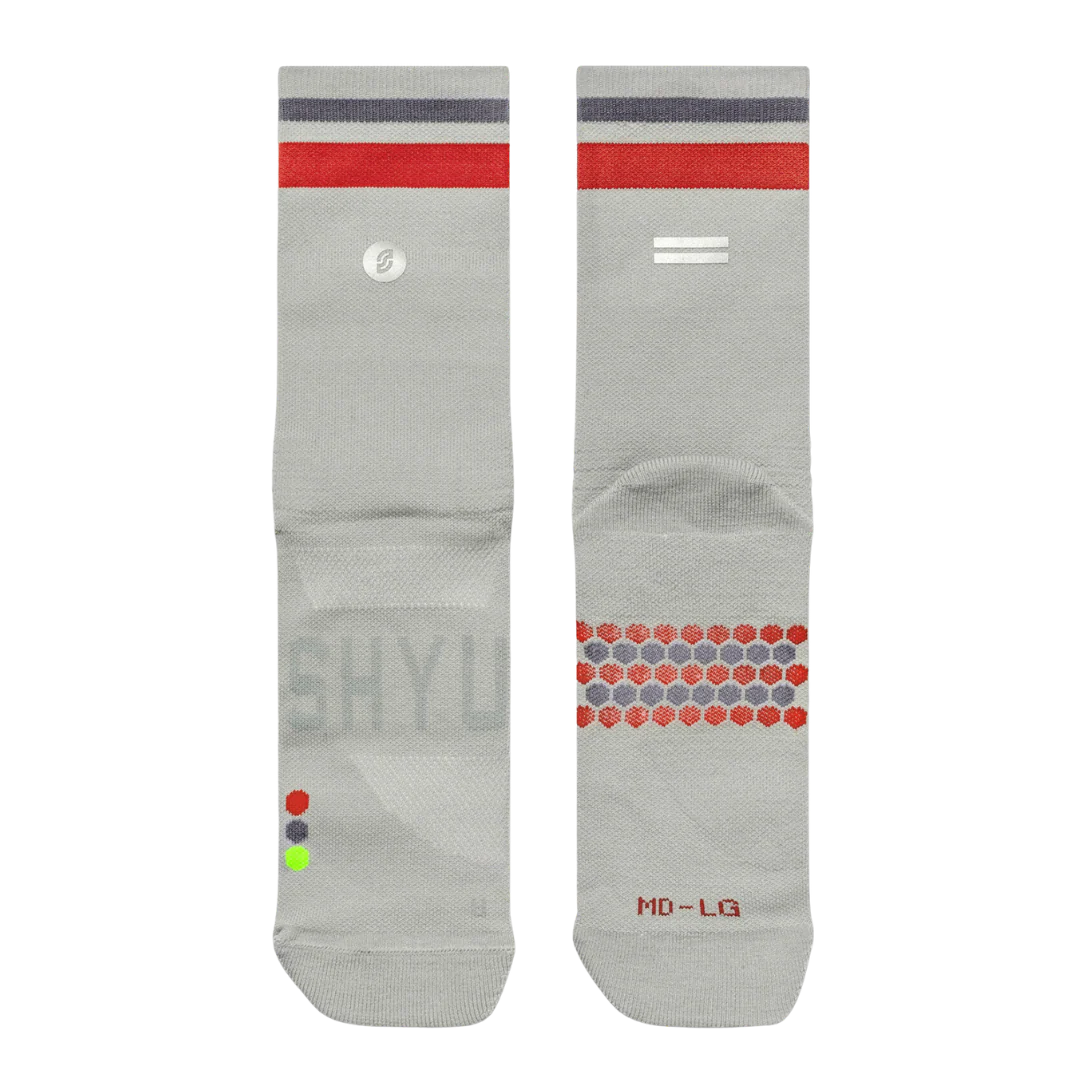 SHYU - Racing Socks - Silver/Red/Steel - Image 2