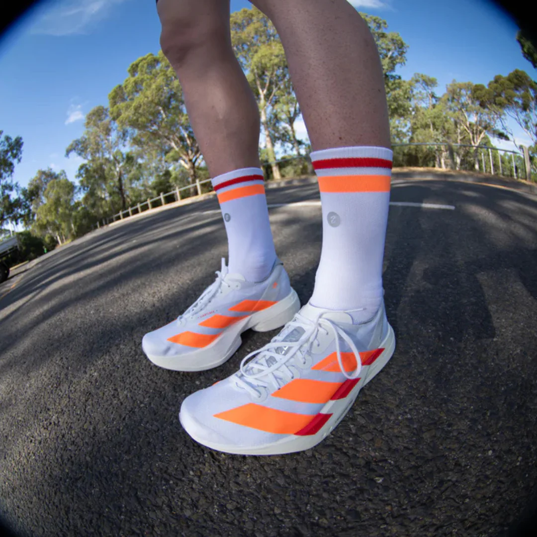 SHYU - Racing Socks - White/Tangerine/Red - Image 3