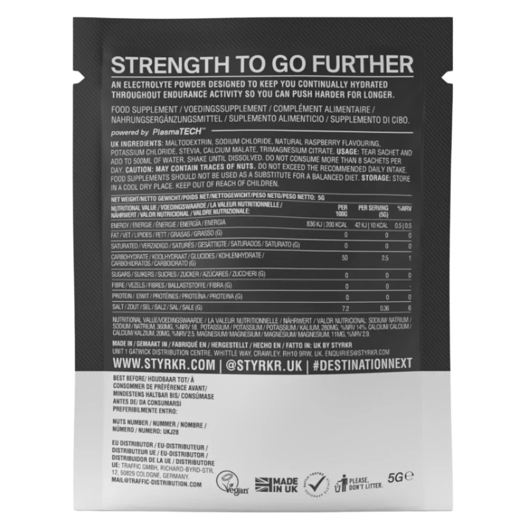 Styrkr - SLT05 Quad-Blend Electrolyte Powder Sachets - Raspberry - Image 2