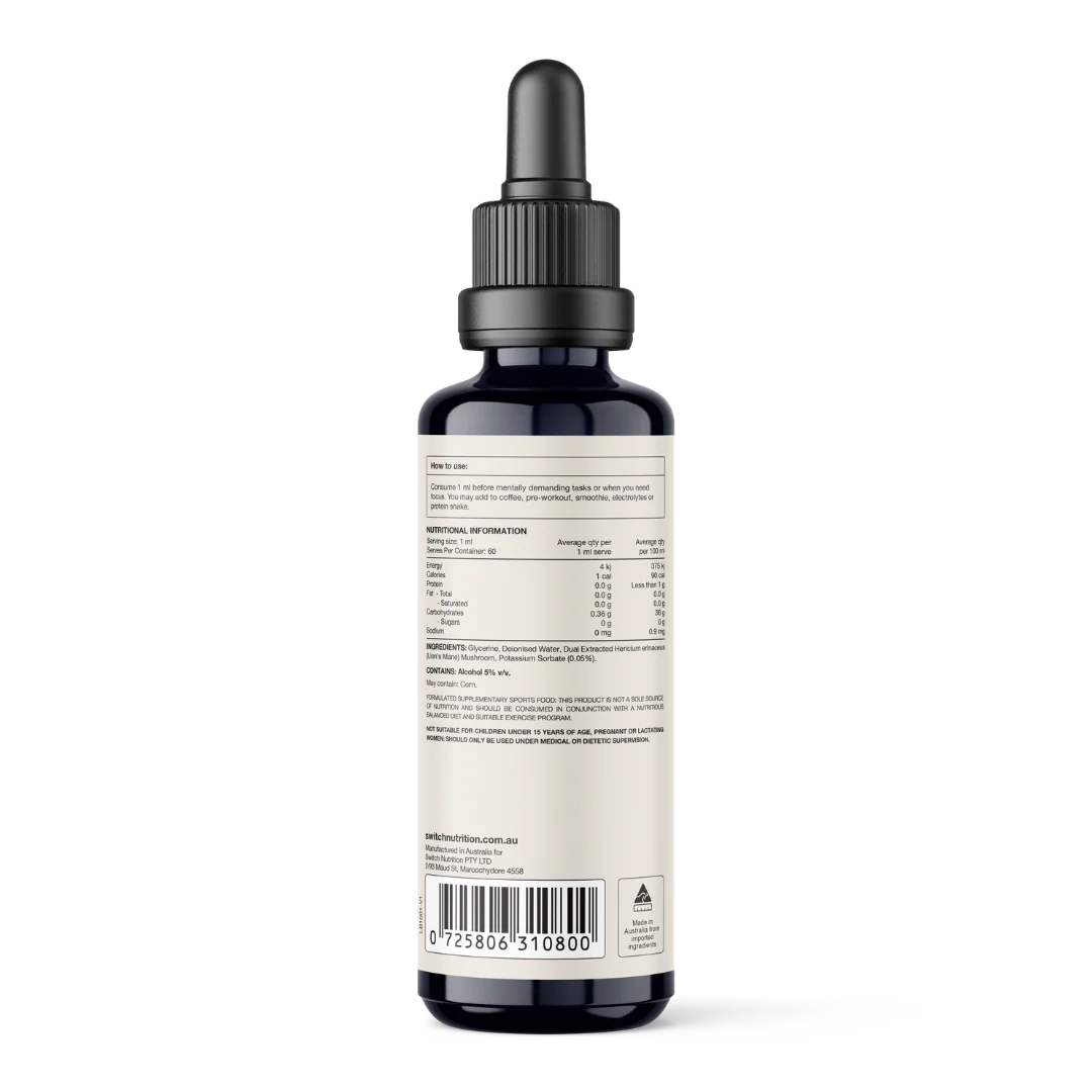 Switch Nutrition - Double Strength Liquid Mushroom Extract - Lion's Mane - Image 2
