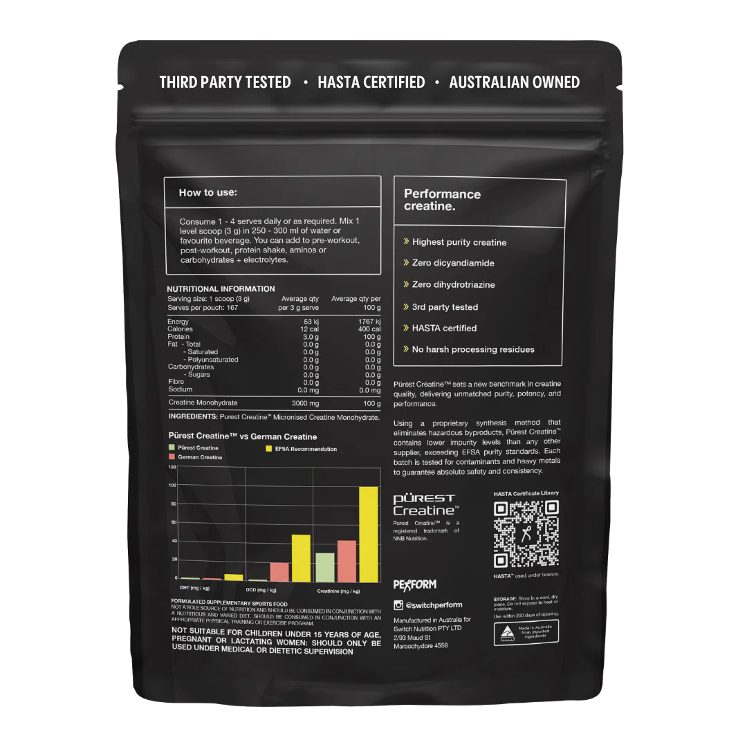 Switch Nutrition - Pürest Creatine Monohydrate - HASTA - Image 2